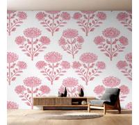 Générique Papier Peint Fleur Rose, Motif Papier Peint Intissé Panoramique Damassé Floral 150x105 Wallpaper Pour Salon Chambre Deco Murale W21
