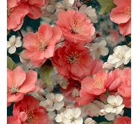 Générique Papier peint Fleuri Roses épais mat 44x300 cm à décoller et à coller Rétro Plantes papier de contact autocollant en plastique avec dos adhésif couverture de plan de travail table