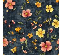 Générique Papier peint Fleurs Colorées épais mat 44x600 cm à décoller et à coller Rétro Plantes papier de contact autocollant en plastique avec dos adhésif couverture de plan de travail table