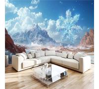 Générique Papier Peint Flocons De Neige En Cristaux De Glace Nature 3D Panoramique intissé Murale Papier Peint xxl Fresque Murale Moderne Peinture Murale Décorative pour Salon Chambre 250x175 9yf323
