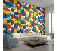 Générique Papier Peint Géométrique Papier Peint Panoramique Illusion d'Optique Abstrait 3D Papiers Peints Intissé Fresque Murale, Decoration Chambre Salon Wallpaper, 150 x 105 cm B&-C3