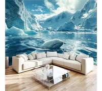 Générique Papier Peint Glaciers Grands Fonds Marins Dauphins 3D Panoramique intissé Murale Papier Peint xxl Fresque Murale Moderne Peinture Murale Décorative pour Salon Chambre 200x140 10yf42