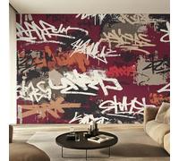 Générique Papier Peint Graffiti Abstrait, Motif Papier Peint Intissé Panoramique Art Urbain Hip Hop 250x175 Wallpaper Pour Salon Chambre Deco Murale W39