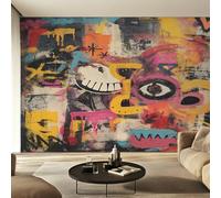 Générique Papier Peint Graffiti Coloré, Motif Papier Peint Intissé Panoramique Art Urbain Hip Hop 150x105 Wallpaper Pour Salon Chambre Deco Murale W38