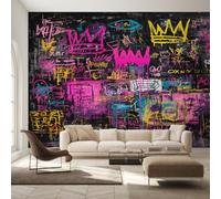 Générique Papier Peint Graffiti Papier Peint Panoramique Intissé | Street Art Coloré Papiers Peints Fresque Murale, Decoration Chambre Salon Wallpaper, 500 x 260 cm O&-0