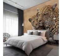 Générique Papier Peint Guépard, Motif Papier Peint Intissé Panoramique Faune Sauvage Afrique Léopard 150x105 Wallpaper Pour Salon Chambre Deco Murale W&38