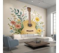 Générique Papier Peint Guitare Papier Peint Panoramique Rock Musique Papiers Peints Intissé Fresque Murale, Decoration Chambre Salon Wallpaper, 366 x 254 cm KG&02