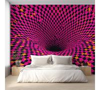 Générique Papier Peint Illusion Optique, Motif Papier Peint Intissé Panoramique Abstrait Psychédélique 300x210 Wallpaper Pour Salon Chambre Deco Murale W&56