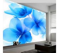 Générique Papier peint intissé 150 x 105 cm Fleurs Bleues Rêveuses Poster Tableaux Muraux Tapisserie Photo, Toison Décoration Murale Salon Chambre á Coucherr, Lumière