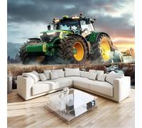 Générique Papier Peint Intissé 200 x 140 cm Tracteur Agricole De CampagneDécoration Murale Poster Tableaux Muraux Tapisserie Photo Trompe l'oeil, Lumière, Pour Salon Chambre Chambre D'Enfan Murale