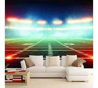 Générique Papier Peint Intissé 3D Éclairage du terrain de football 250x175 cm Papier Peint Mural Poster Tableaux Muraux Tapisserie Photo, Mural Personnalisé pour Salon Chambre Décor