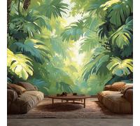 Générique Papier Peint Intissé 3D Forêt Vertes Forêt Planter 250 x 175 cm Papier Peint Panoramique Grandes Poster Mural Photo pour Salon, Chambre, Décor Fond TV I159
