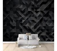 Générique Papier Peint Intissé 3D Géométrie du triangle noir et du carré 500x280 cm Papier Peint Poster, Tapisserie Photo Muraux Panoramique Moderne, Pour Salon Chambre D'Enfant Décor Fond TV