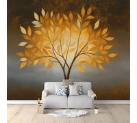 Générique Papier Peint Intissé 3D Lignes Feuilles Arbres 200x140 cm Papier Peint Mural Poster Tableaux Muraux Tapisserie Photo, Mural Personnalisé pour Salon Chambre Décor