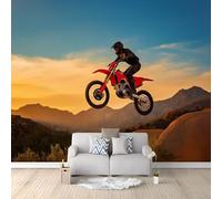 Générique Papier Peint Intissé 3D Moto Tout Terrain 400x280 cm Papier Peint Mural Poster Tableaux Muraux Tapisserie Photo, Mural Personnalisé pour Salon Chambre Décor