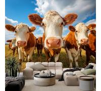 Générique Papier Peint Intissé 3D vaches laitières 200x140 cm Papier Peint Poster Tableaux Photo Muraux Panoramique Moderne, Pour Salon Chambre Chambre D'Enfant Décor Murale