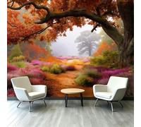 Générique Papier Peint Intissé 400 x 280 cm - Forêt Chemin de Rêve Paysage Naturel Panoramique Tapisserie Murale Facile à Monter - Papiers Peints pour Salon Salle de Cinéma Chambre, Résistant aux UV