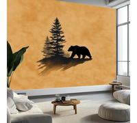 Générique Papier Peint Intissé Affligé Texture Pins Ours Bruns 200 x 140 cm (L x H), Décoration Murale Poster Tableaux Muraux Tapisserie Papier peint Photo Style Vintage pour Salon Chambre de Enfants