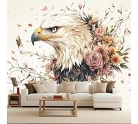Générique Papier peint intissé Aigle 200 x 140 cm XXL Muraux Tapisserie Photo Animaux Décoration Murale Salon Chambre Murales Panoramique Aigle fleuri Couloir décoration Chambre d'enfants