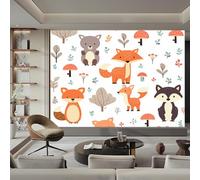 Générique Papier peint intissé Animaux Des Bois Champignons 200 x 140 cm (W x H) Mignon Toison Mur Tableaux Muraux Tapisserie Photo Décoration Murale Salon Chambre