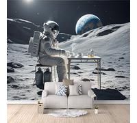 Générique Papier Peint Intissé astronaute, 3D Panoramique Murale Ciel étoilé 300x210cm Décoration murale rapide DIY fresque murale créative tête de lit chambre salon facile à appliquer