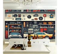 Générique Papier peint intissé Atelier De Réparation Automobile 200 x 140 cm (W x H) Style Rétro Toison Mur Tableaux Muraux Tapisserie Photo Décoration Murale Salon Chambre