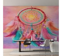 Générique Papier Peint Intissé Attrape-Rêves, Papier Peint Panoramique Plumes Onirique Galaxie pour Salon Chambre Bureau Couloir, Décoration Murale, 300 x 210 cm (L x H) Y&W11