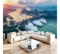 Générique Papier Peint Intissé Barrage Rivière 366x254 cm, Chambre | Papier Peint Panoramique Paysage Naturel Decoration Moderne Salon Bureau, Fresque Murale, Grand Poster Mural 2L202