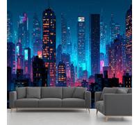 Générique Papier Peint Intissé Bâtiment, Papier Peint Panoramique Route De La Ville Technologie Future 3D, Fresque Murale - Décoration Murale Pour Salon, Chambre, Bureau - 350 x 256 cm(non adhésif)