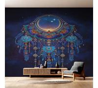 Générique Papier Peint Intissé Bohème Violet, Papier Peint Panoramique Attrape-Rêves Mandala pour Salon Chambre Bureau Couloir, Décoration Murale, 300 x 210 cm (L x H) Y&W91