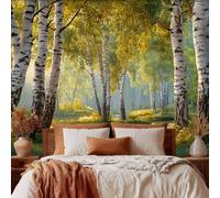Générique Papier Peint Intissé Bouleaux Nature Forêt - Papier Peint Panoramique pour Salon, Chambre, Grandes Poster Décor pour Fond TV, Photo Mural 100 x 70 cm i252
