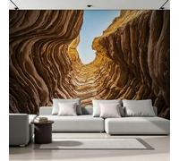 Générique Papier Peint Intissé Canyons Rochers 3D Moderne Photo Mural Architecture Paysage Décoration Murale Grand Format XXL pour Salon Cuisine Bureau Chambre d'enfants TV mur 500x280 cm H1431