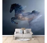 Générique Papier Peint Intissé Cheval, 3D Panoramique Murale Galaxie spatiale 300x210cm Décoration murale rapide DIY fresque murale créative tête de lit chambre salon facile à appliquer