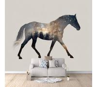 Générique Papier Peint Intissé Cheval, 3D Panoramique Murale Nébuleuse de l'Univers 300x210cm Décoration murale rapide DIY fresque murale créative tête de lit chambre salon facile à appliquer