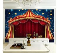 Générique Papier peint intissé Cirque Tente 500 x 280 cm (W x H) Bleu Rouge Toison Mur Tableaux Muraux Tapisserie Photo Décoration Murale Salon Chambre