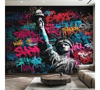 Générique Papier Peint Intissé Culture Urbaine, Papier Peint Panoramique Graffiti Statue de la Liberté pour Salon Chambre Bureau Couloir, Décoration Murale, 300 x 210 cm (L x H) Y&W90