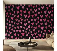 Générique Papier Peint Intissé Cœurs Rose, Papier Peint Panoramique Filles Rose Romantique pour Salon Chambre Bureau Couloir, Décoration Murale, 300 x 210 cm (L x H) Y&W96
