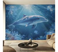 Générique Papier Peint Intissé Dauphin, Papier Peint Panoramique Vie Marine pour Salon Chambre Bureau Couloir, Décoration Murale, 200 x 140 cm (L x H) Y&W89