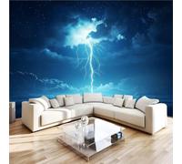 Générique Papier Peint Intissé éclair Nuages D'orage 200x140 cm, Chambre | Papier Peint Panoramique Orage Mystique Décoration Murale Moderne, Fresque Murale, pour Salon, Bureau, Couloir L480