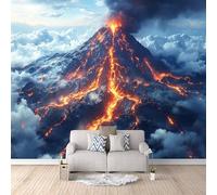 Générique Papier Peint Intissé Éruption Volcanique, Poster Mural Chambre Nature 300X210Cm Décoration Murale Rapide Diy Fresque Murale Créative Tête De Lit Chambre Salon Facile À Appliquer