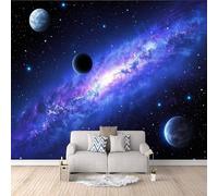 Générique Papier Peint Intissé Espace coloré, 3D Panoramique Murale Nébuleuse de l'Univers 300x210cm Décoration murale rapide DIY fresque murale créative tête de lit chambre salon facile à appliquer