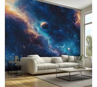 Générique Papier Peint Intissé Espace Univers Système Solaire 400 x 280 cm Papier Peint Panoramique Grandes Poster Mural Photo pour Salon, Chambre, Décor Fond TV E121