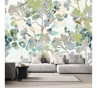 Générique Papier Peint Intissé Feuilles D'arbre Feuilles 3D Moderne Photo Mural Nature Paysages Décoration Murale Grand Format XXL pour Salon Cuisine Bureau Chambre d'enfants TV mur 450x315 cm H1206