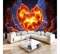 Générique Papier Peint Intissé Flammes Nuages 3D Moderne Photo Mural Amour Paysage Décoration Murale Grand Format XXL pour Salon Cuisine Bureau Chambre d'enfants TV mur 450x315 cm H194