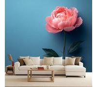 Générique Papier Peint Intissé Fleurie, Wall Mural Pivoine Rose, Décoration Murale Rapide Diy Fresque Murale Créative Tête De Lit Chambre Salon Facile À Appliquer 300X210cm