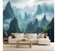 Générique Papier peint intissé Forêt 200 x 140 cm XXL Muraux Tapisserie Photo Montagne Décoration Murale Salon Chambre Murales Panoramique Paysage naturel Couloir décoration Chambre d'enfants