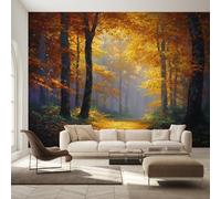Générique Papier Peint Intissé Forêt d'automne, Papier Peint Panoramique Paysage Feuilles d'automne pour Salon Chambre Bureau Couloir, Décoration Murale, 300 x 210 cm (L x H) Y&W28