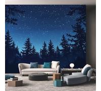 Générique Papier Peint Intissé Forêt Étoiles Nuit - Papier Peint Panoramique pour Salon, Chambre, Grandes Poster Décor pour Fond TV, Photo Mural 150 x 105 cm Ojjhy34