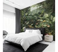 Générique Papier Peint Intissé Forêt Tropicale Humide, Papier Peint Panoramique Plante Verte Jungle 400x280 cm, Papiers Peints Vert Décoration Murale Salon Chambre w6g9