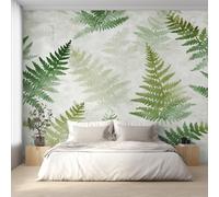 Générique Papier Peint Intissé Fougère Botanique, Papier Peint Panoramique Feuilles Verte Aquarelle 400x280 cm, Papiers Peints Vert Clair Décoration Murale Salon Chambre w6g29